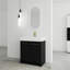 Meuble-lavabo autoportant de 30 pouces avec lavabo en résine, avec porte à fermeture douce, ensemble KD