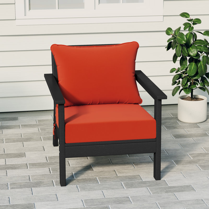 Chaise avec coussins Hydea, Orange, Noir