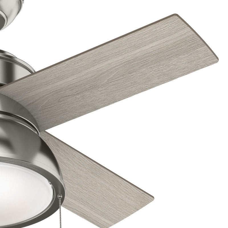 36" Loki 4 - Blade Standard Ceiling Fan with Light Kit Included, Matte Silver