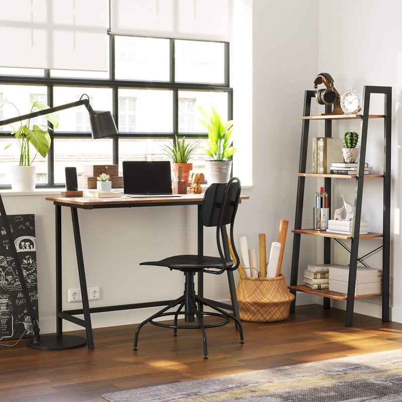 Mariners Metal Base Writing Desk, Rustic Brown