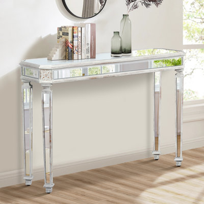 Miroir console console rétro processus de sculpture sur grain de bois magnifique et noble pour le vestibule, la table de canapé, le salon