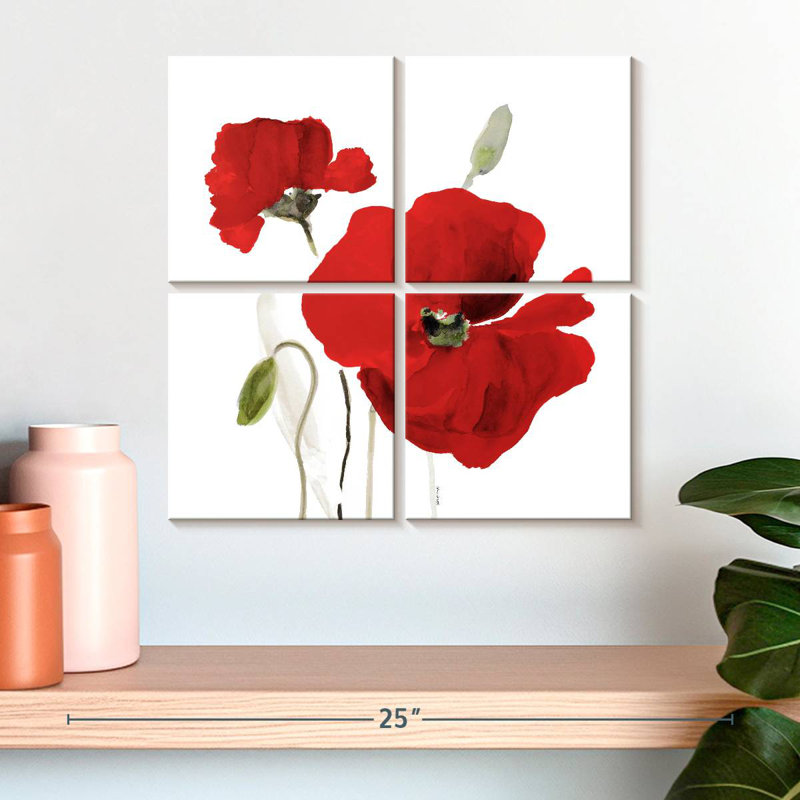 Harnek All Red Poppies I, H 18 po x l 18 po