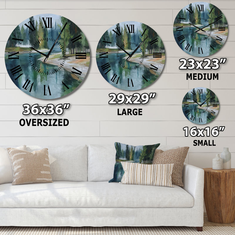 Horloge murale en métal Pine River, Grand