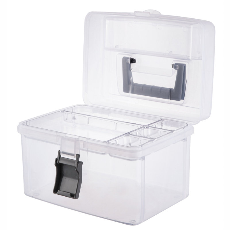 Étui de transport à 2 niveaux, Transparent / gris
