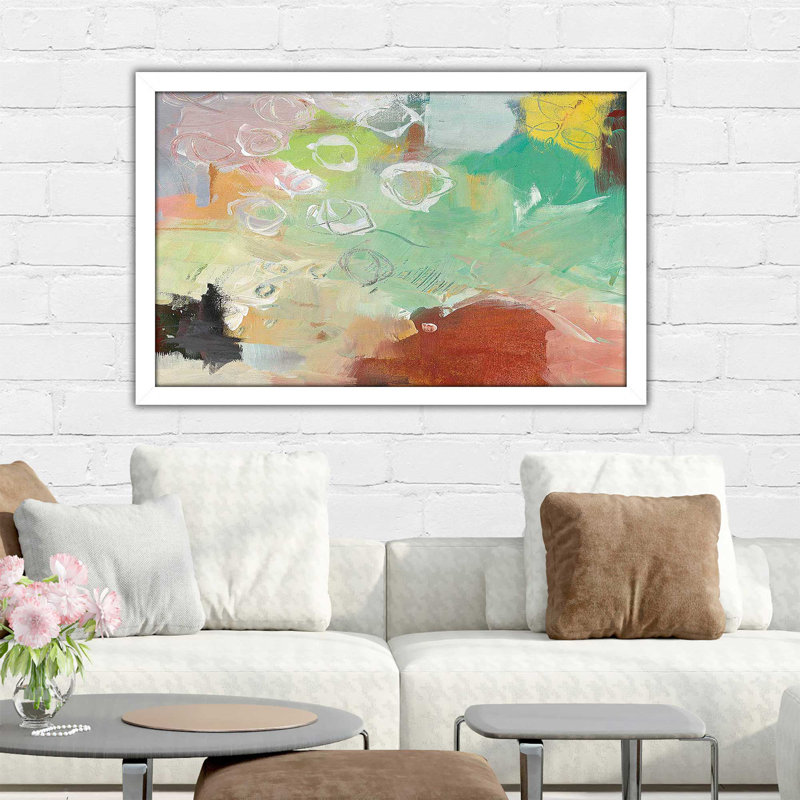 Été se levant III - Peinture, Cadre blanc, H 33,5 po x l 49,5 po x P 1 po