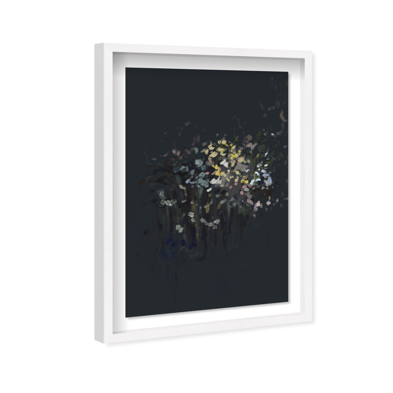 Midnight Flowers Print by Oliver Gal, 11.5"H x 16.5"W, White Shadowbox