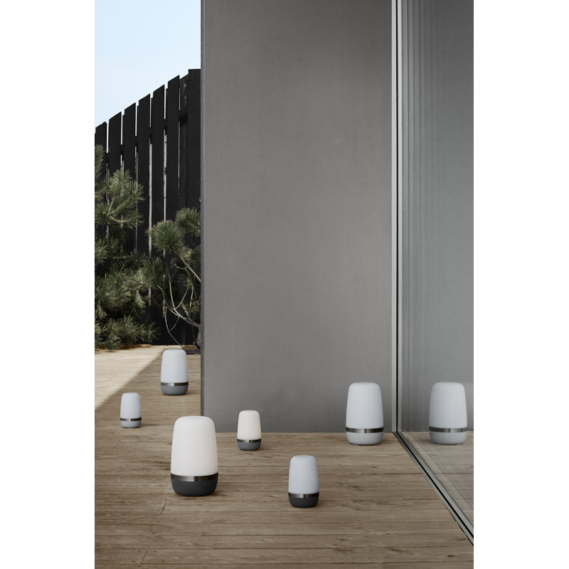 Spirit Battery Powered Integrated LED Outdoor Table Lamp, 5.9" H x 3.5" W x 3.5" D, White/Moonbeam