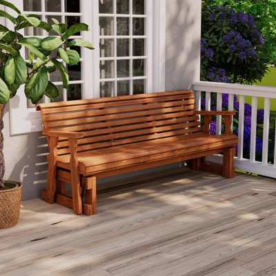Heavy Duty 800 Lb Roll Back Treated Porch Glider Bench, 4ft