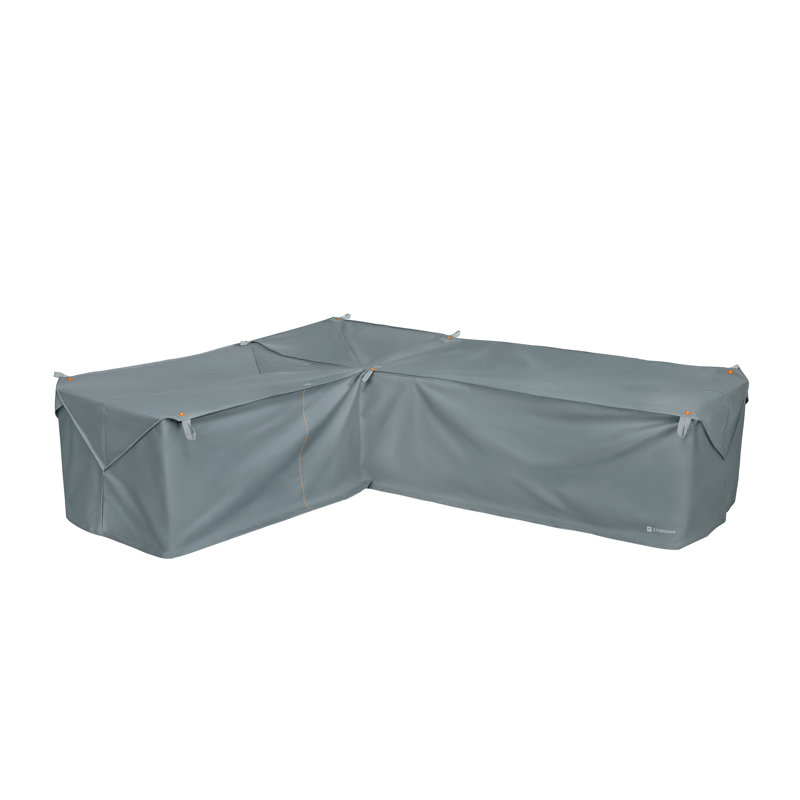 Ayvin Water-Resistant L-Shaped Sectional Lounge Set Cover, Monument Gray, 31" H x 104" W x 32" D
