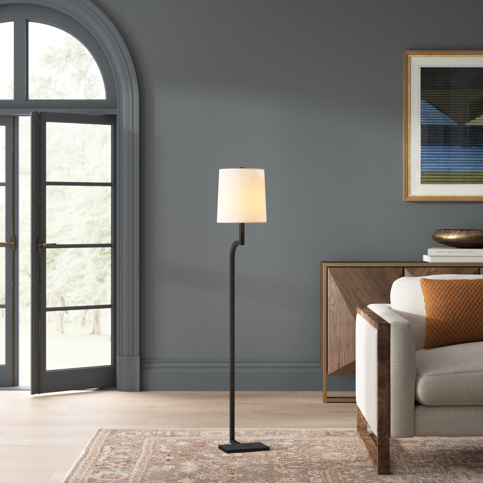 Hawthorne 53" Floor Lamp, Rusty Black, 100 W