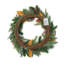 Couronne de Noël ronde pré-illuminée de 61 cm de diamètre avec pommes, baies, pommes de pin et minuterie