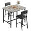 Ensemble de table et chaises de cuisine 3 pièces gain de place pour 2 personnes – Table de cuisine industrielle, chaises rembourrées avec dossier et repose-pieds, structure métallique robuste, protections d'angle