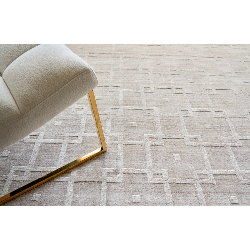 Castelli Geometric Area Rug in Light Beige, Rectangle 9' x 12'