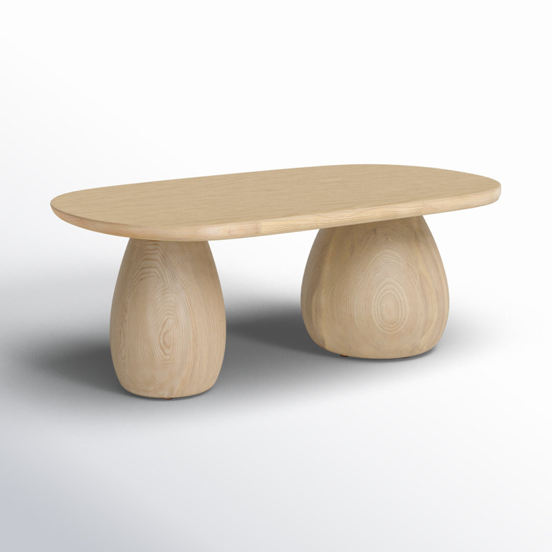 Merla Solid Wood Coffee Table, Beige