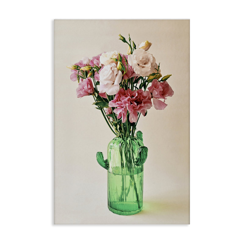 "Fleurs dans un vase de cactus", art mural par Incado, H 45 po x l 30 po