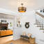 Rustic 4-Light Double-Tier Drum Chandelier