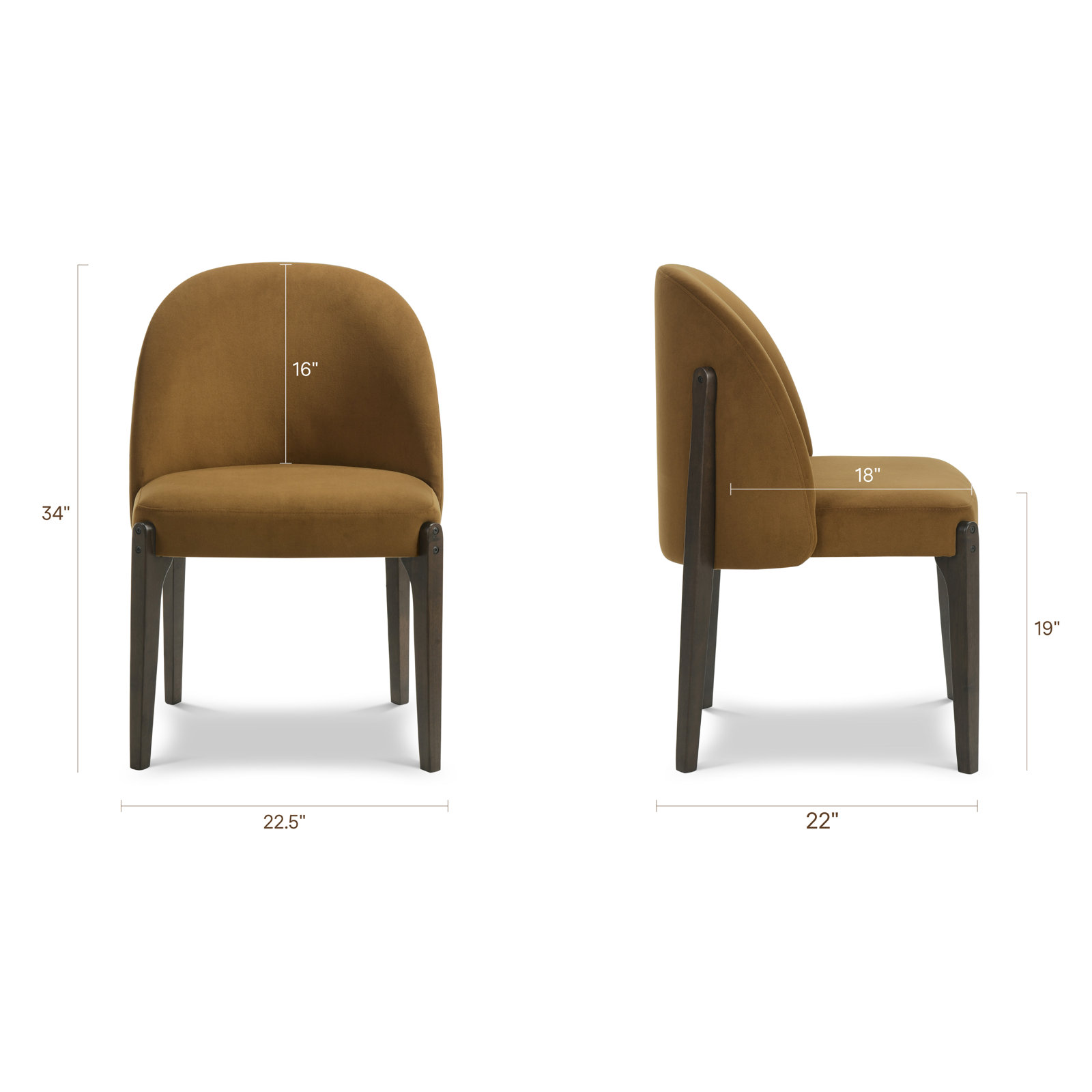 Pietta Dining Chair (set of 2), Spice Brown