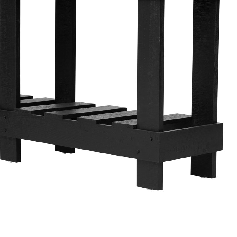 Vintage 62.9-inch Hallway Table - Fir Solid Wood, 6 Legs, 4.5-inch Thick Top, Metal Rivet Decor, Space 62.9" U-style Living Room End Construction, 4.5" Desktop, Embellishment, Shelf For Storage Items