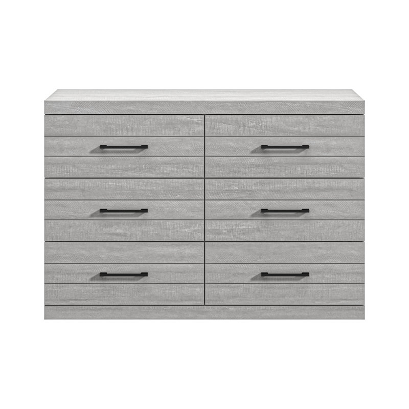 Commode 6 tiroirs 46,5 po Avigail, Gris clair
