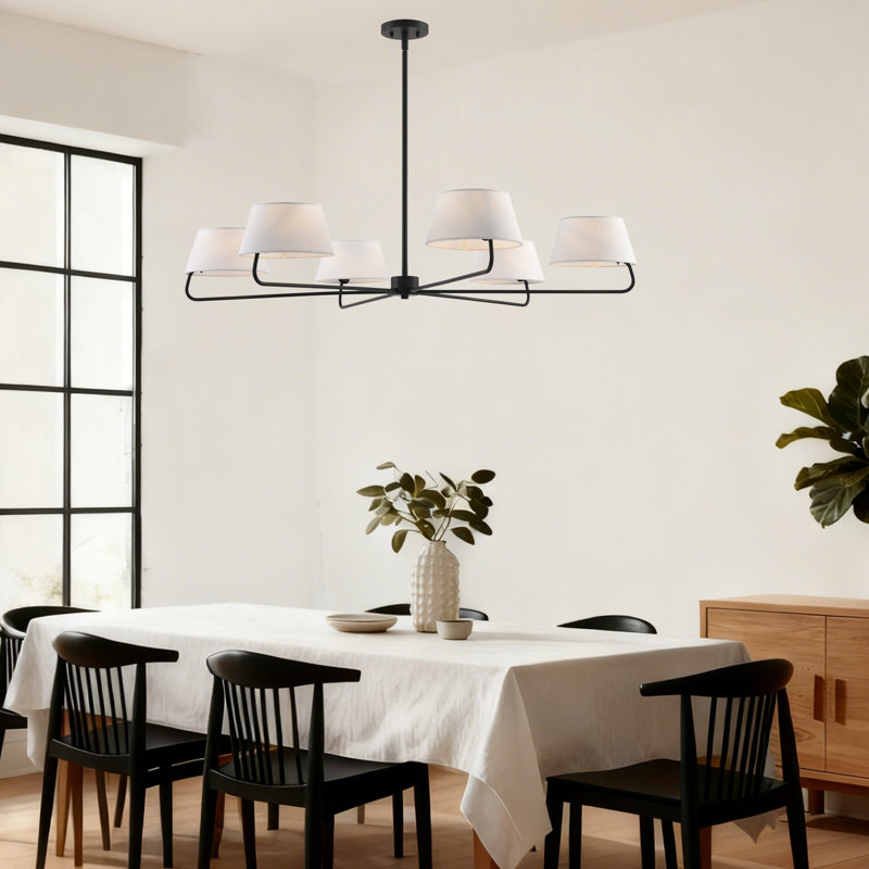 Lustre 6 lumières en noir mat