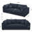 Solid Wood Frame Upholstered Loveseat with Toss Pillows-192051711
