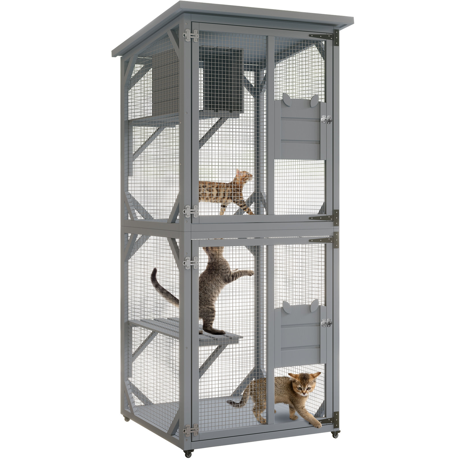 Tucker Murphy Pet™ Discusin Outdoor Cat Enclosure with 3 Platforms