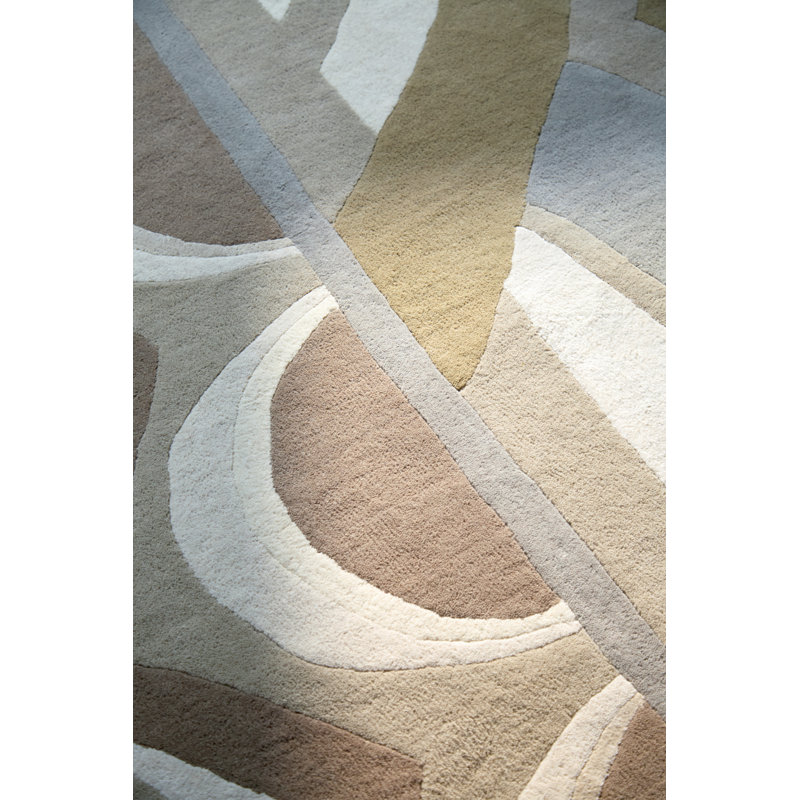 Atelier Handmade Wool Abstract Area Rug, Pebble, Rectangle 5'3 x 7'6
