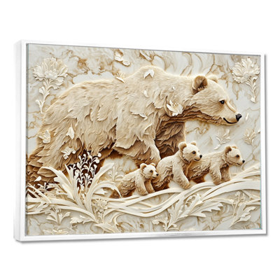«Mother Bear and Cubs II - Bear», reproduction sur toile