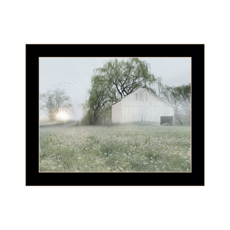 «Green Country Morning» par Lori Deiter - impression d'un seul cadre, L 18 po x H 14 po, Cadre noir