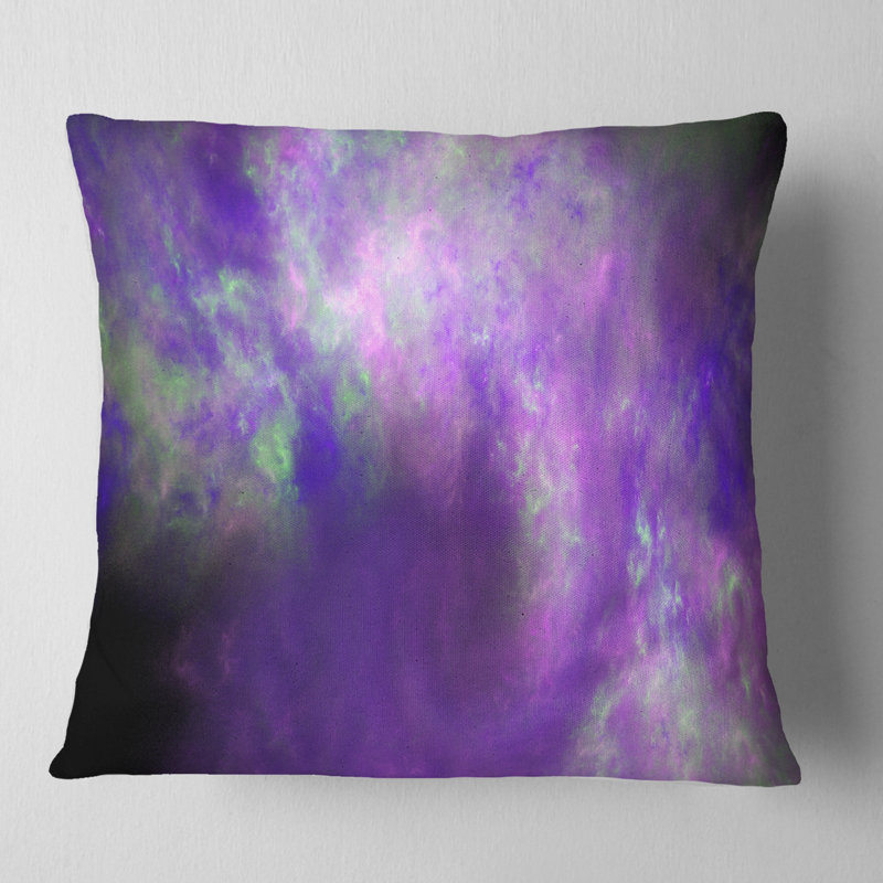 Ciel étoilé mauve parfait - coussin imprimé abstrait, 18 po x 18 po, Coussin décoratif