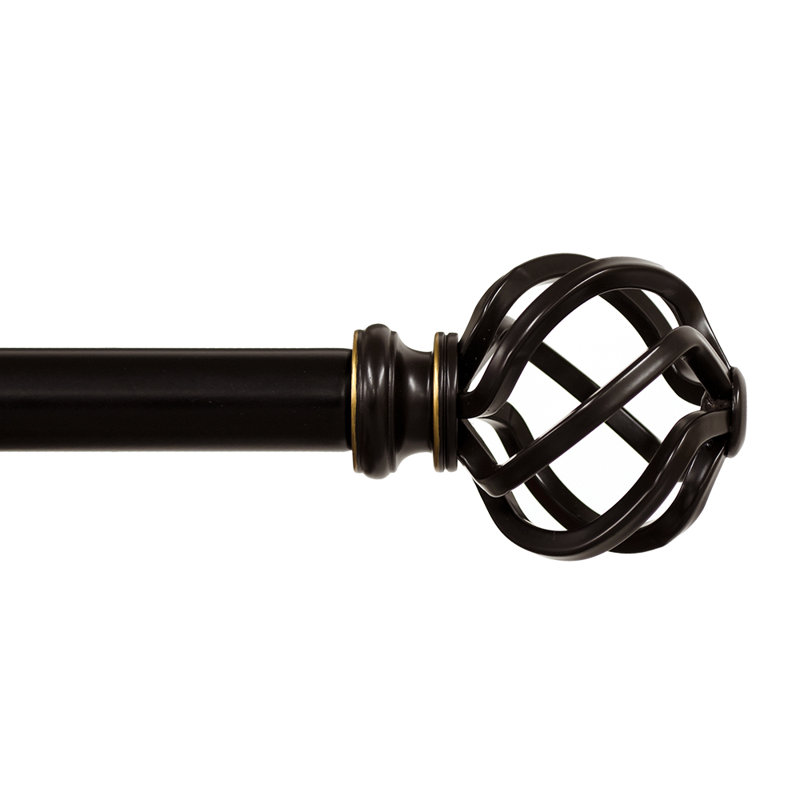 Kamath Steel Adjustable Single Curtain Rod, Oil Rubbed Bronze