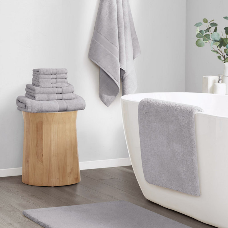 Non-Slip Bath Rug, Grey, 24"W x 72"L