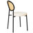 Aide Velvet/Leather Dining Side Chair with Rattan Back and Black Metal Legs – Mid-Century Boho Chair for Kitchen and Dining Room-433425626