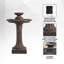 Fontaine à eau XBrand 28 po, 1 rangée, bain d'oiseaux extérieur, résine brune, avec panneau solaire, pompe solaire pour la décoration de jardin