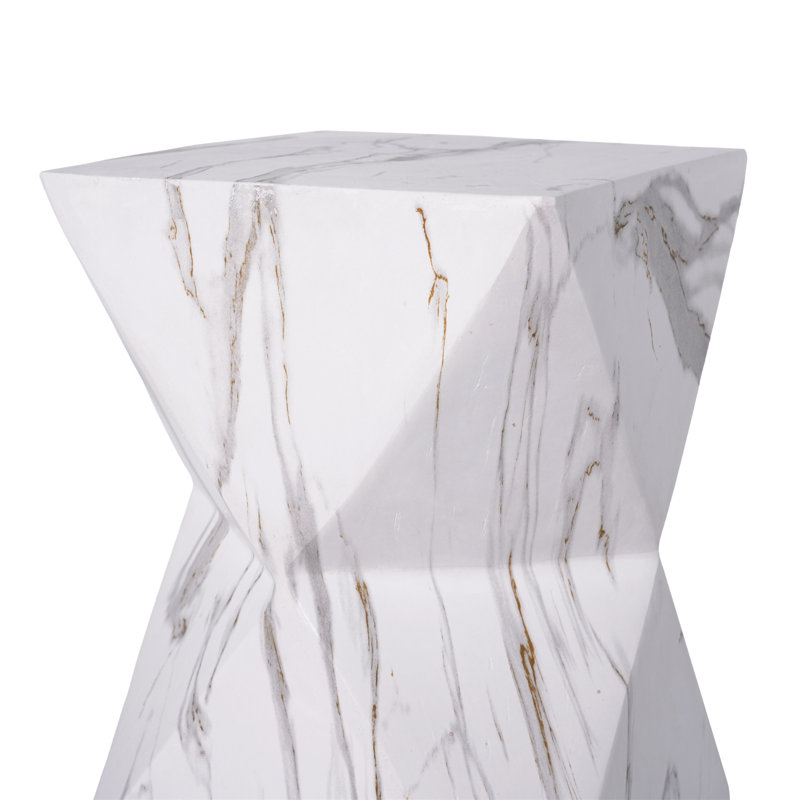 Table d'appoint H 18,5 po MGO, White/Brown