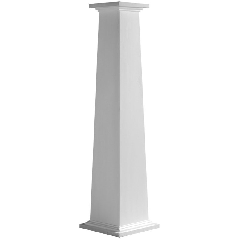 Craftsman Classic Square Tapered Smooth PVC Column Kit, Standard Capital & Standard Base, 48" H x 9.63" W