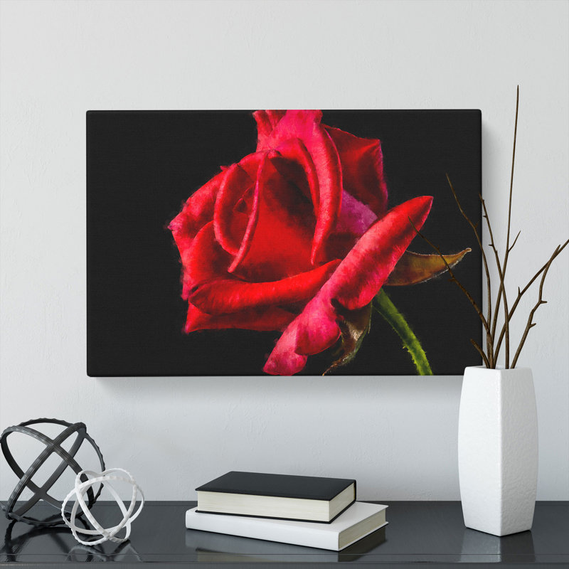 Red Rose Flower Vol.4 - Wrapped Canvas, 35cm H x 50cm W x 3cm D