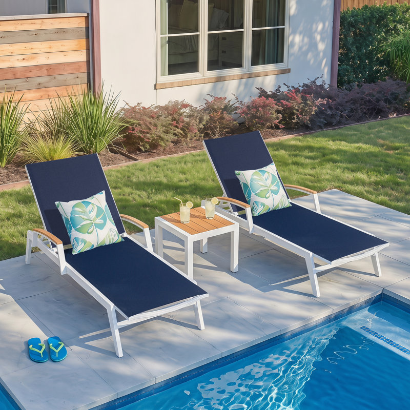 Ensemble de chaises longues en aluminium Chandrine