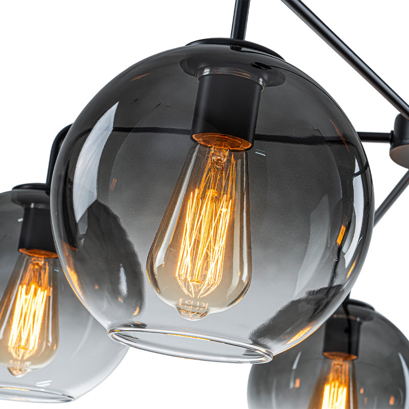 5-Light Hand-Blown Gradient Glass Globe Chandelier