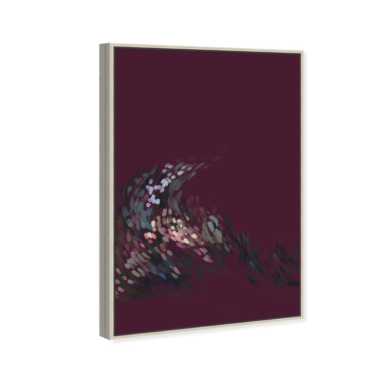 A Spring Wave Abstract Canvas Print by Oliver Gal, Black Frame, 10 x 15, 31"H x 46"W, Silver Floater Frame
