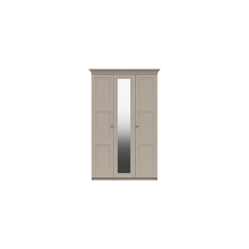 Adnan 3 Door Manufactured Wood Wardrobe, Fired Earth
