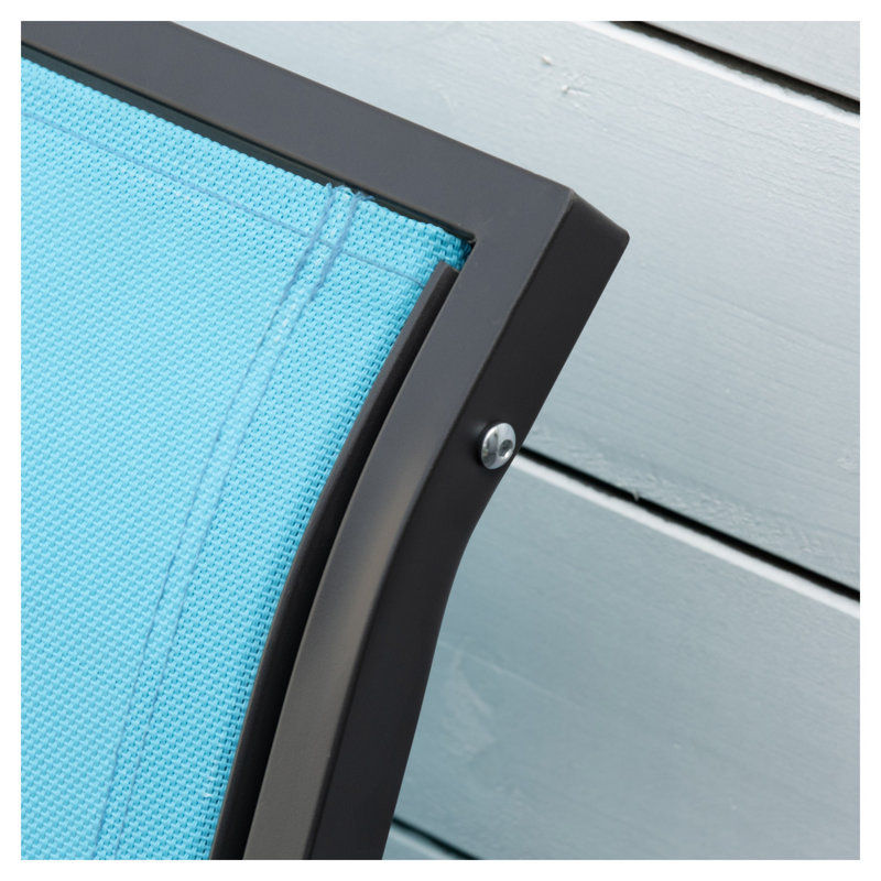 Banc oscillant extérieur pour 2 personnes Outsunny, Turquoise Panel/Black Frame