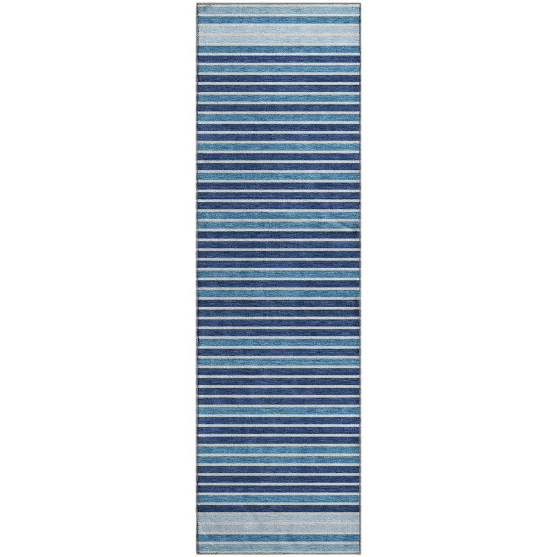 Premium Machine Washable Sykora AMF1398 Stripes Rug, Runner 2'3" x 7'6"