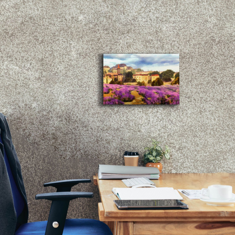  «Provence's Lavender Fields 1» par Alonzo Saunders, art mural sur toile, 18 po x 12 po, H 12 po x l 18 po