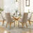 Modern Round Pedestal Dining Set with Chenille Dininig Chair-837707787-837411358-837390023