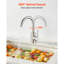 Robinet de cuisine à poignée simple, robinet de cuisine en nickel brossé, poignée simple