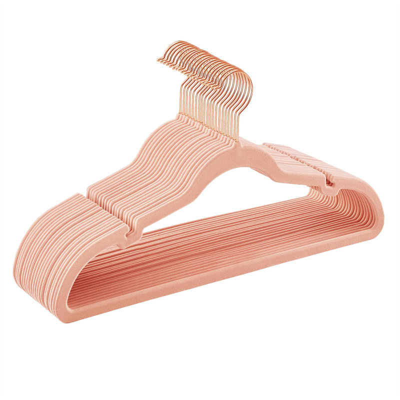 Cintre standard en velours Niniola, Rose clair, 20