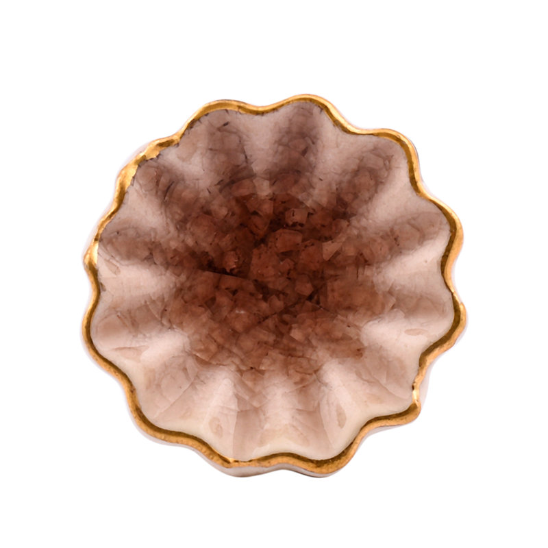 Beige/Gold Crackle Knob