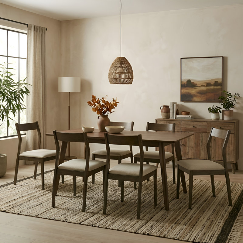 Upholstered Seat Dining Chair With Solid Wood Legs, Hollowed Back Side Chair For Dining Room/Kitchen, Green