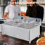 Friteuse électrique en acier inoxydable avec panier et couvercle, pieds réglables-115615760-115615763